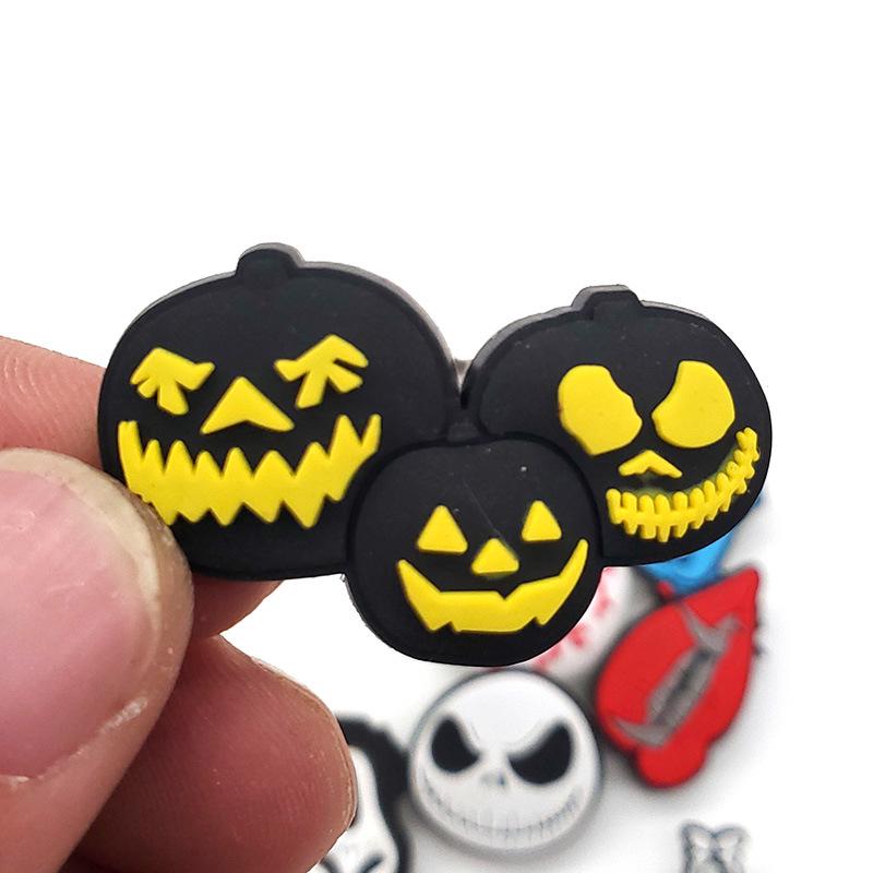 Black & White Halloween Punk Metal Rock Croc Shoe Charms