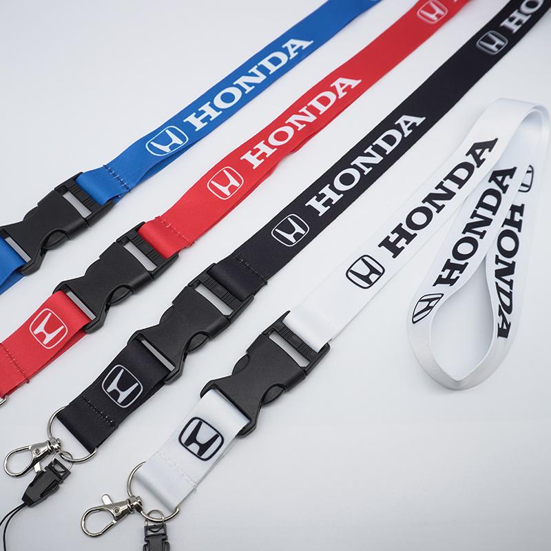 CPS1 1pc Lanyard Nylon Printing Emblem Style Key pendant holder Keychain For Honda Civic xrv hrv crv brv City Accord Fit Jazz Insight