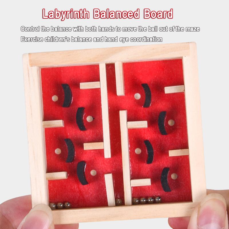 Kids Balance Rolling Ball Maze Board Montessori Sensory Toys Labyrinth Logical Thinking Challenge Game Educational Creative Toys