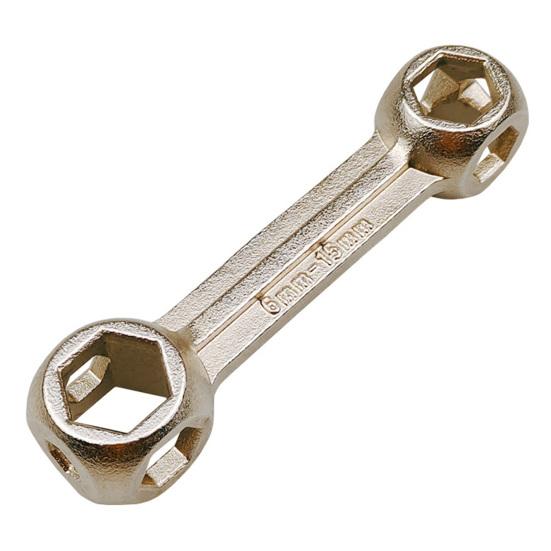 10-in-1 Bicycle Hex Wrench 6-15mm Bone Shape Hexagon Repair Tool External Hexagonal Wrench Heavy Duty Reinforced Alloy Steel