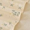 Polyester Linen Sofa Cover Ruffled Edge Creamy Style Floral Pattern Anti-Slip Cooling Couch Cushion Mats