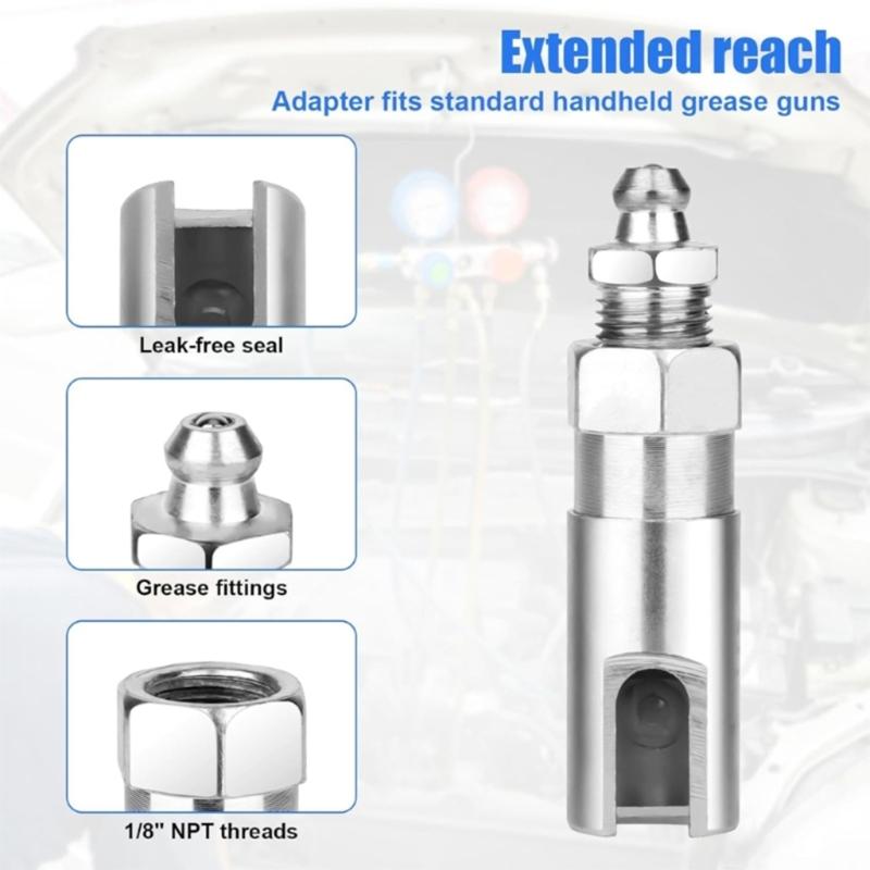 Złącze Smarownicy Adapter Szybkozłączny Wtryskiwacze Smaru Z Elastycznym Wężem Przedłużającym do Miejsc Trudno Dostępnych
