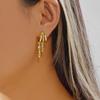 Gold Color Crystal Zircon Water Droplets Hoop Earrings For Women Luxury Exquisite Tassel Huggie Earring Party Wedding Jewelry