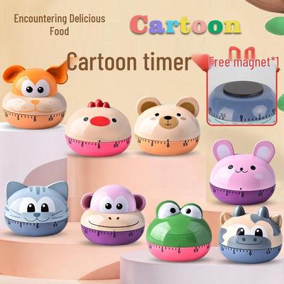 Magnetic Mechanical Kitchen Timer, Battery-Free Rotary Design, Cute for Baking, In Stock