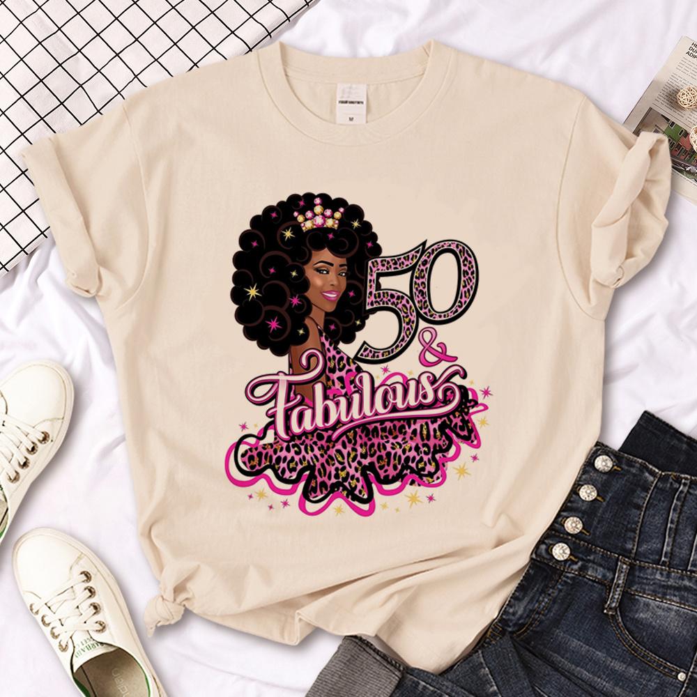 50 Ans 50th Years Birthday T-shirts Women Y2K Manga T Shirt Girl 2000s Y2k Funny Clothing