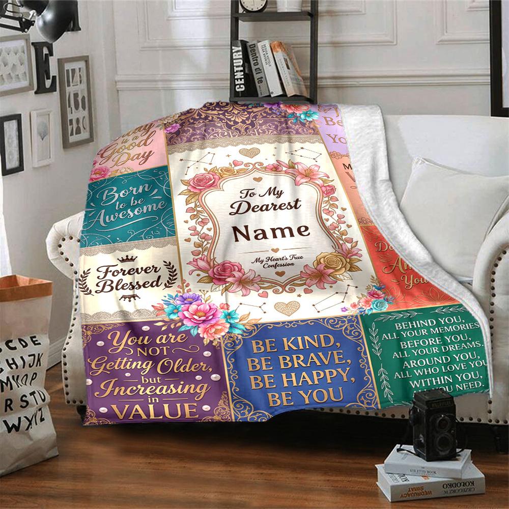 Believe Inspire Empower Yourselfcustomize Your Name Blanket Warm Comfortable And Soft Blankets Are Suitable For Home Lunch Break Blanket Office Sofa