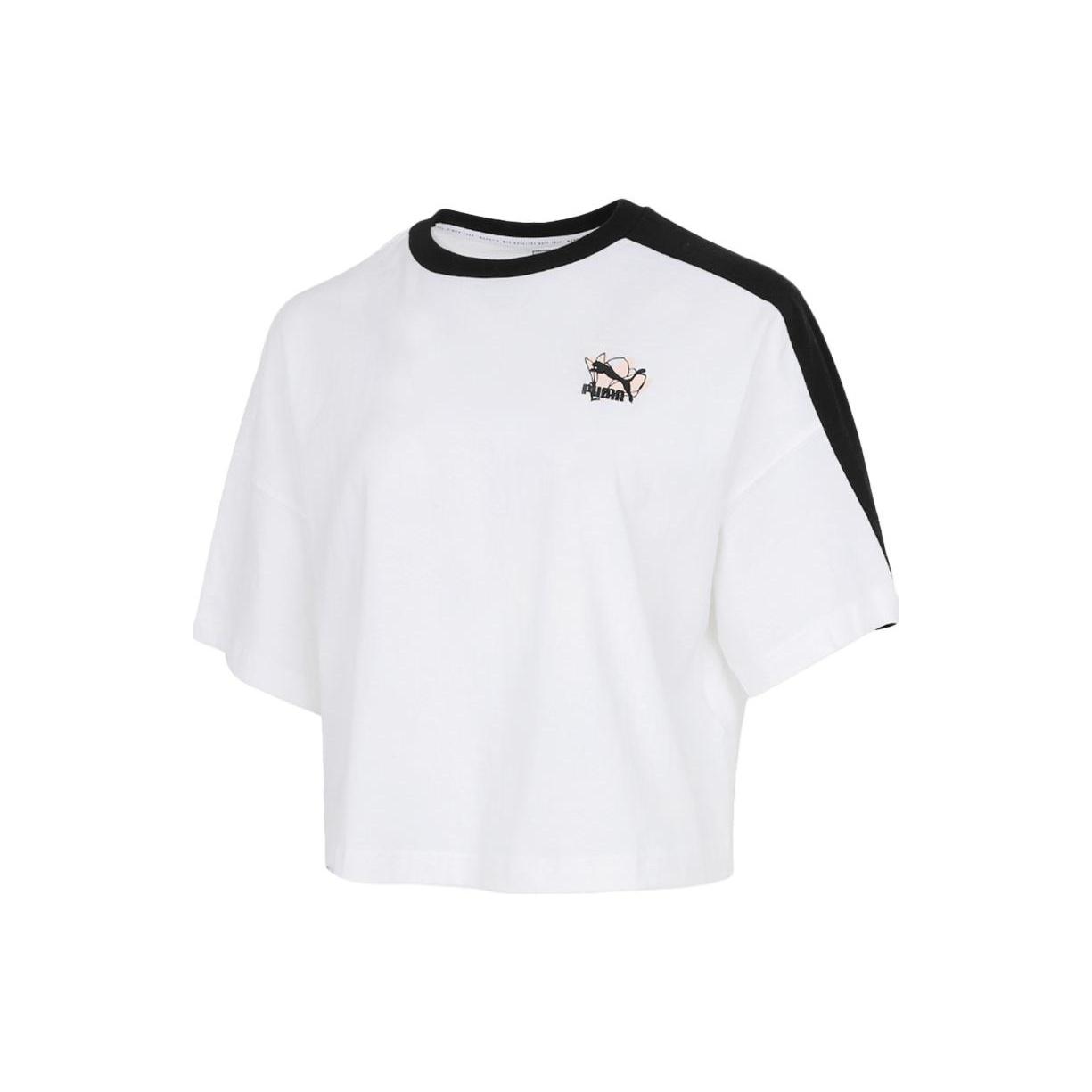 (WMNS) PUMA Printing Round-neck White Women s 532258-02 L