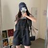 Autumn 2025 Women's Denim Wide-Leg Overalls - Slimming & Stylish for Petite Fit