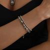 Vintage Women's Double-layer Collarbone Chain Necklace Bracelet, Black Acrylic Crystal Gemstone Necklace, Elegant Party Jewelry