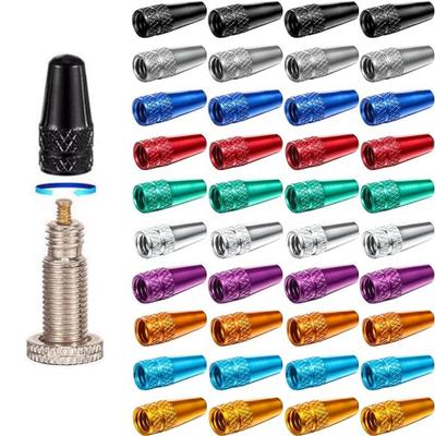 Pachet 40 Capace Valve Presta pentru Bicicletă Aluminiu Anodizat Multicolor