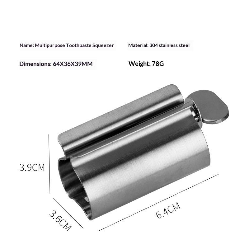 Rotating Stainless Steel Ointment Toothpaste Squeezer Roller Wringer Portable Dispenser for Daily Home Bathroom