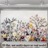 2D Multicolor Wildflower Embroidery Backdrop, Artistic Flower Wall Background for Events