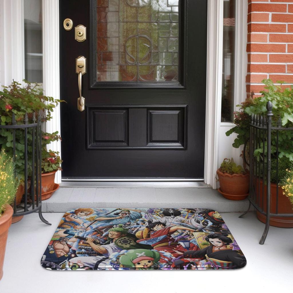 Custom Anime One P-Pieces Doormat Non-Slip Entrance Welcome Kitchen Bath Floor Door Mat Toilet Living Room Carpet Rug