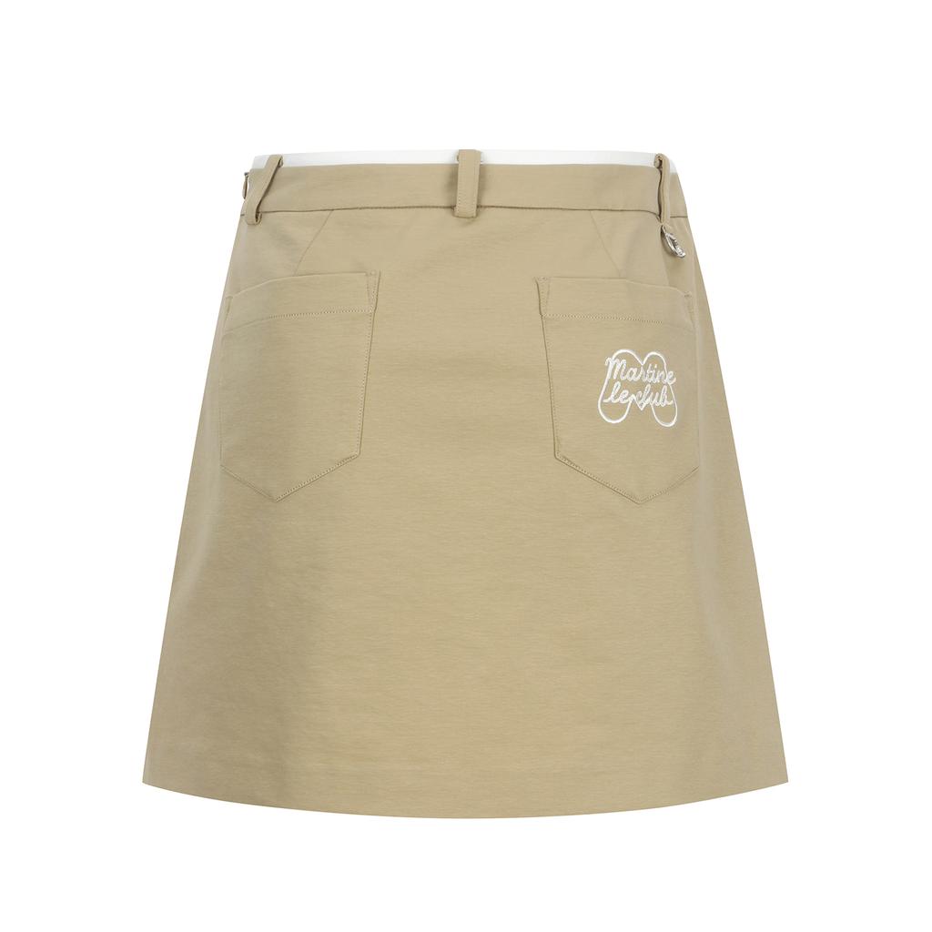 MARTINE GOLF Stitch Logo Basic Skirts _Beige