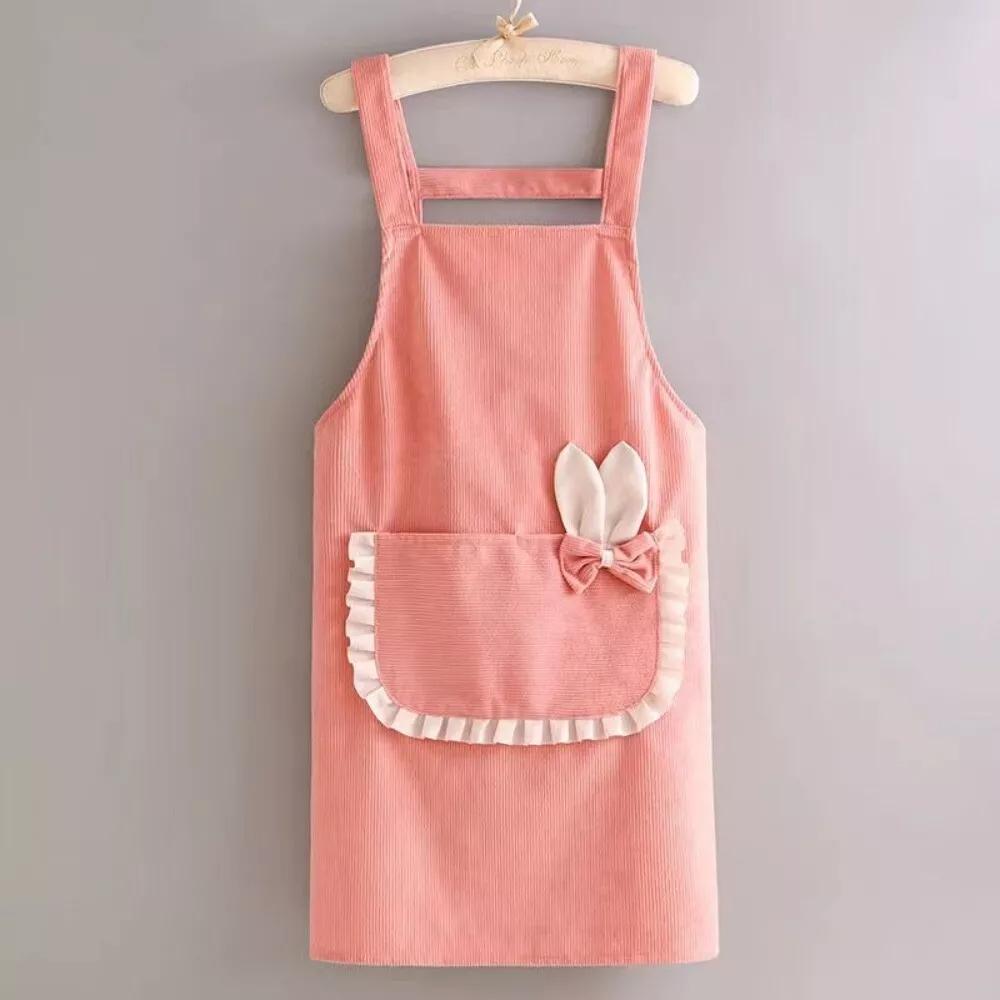 1Pcs Cute Korean Style Apron Female Nail Shop Kitchen Coffee Overalls Home Cooking Cleaning Sleeveless Apron