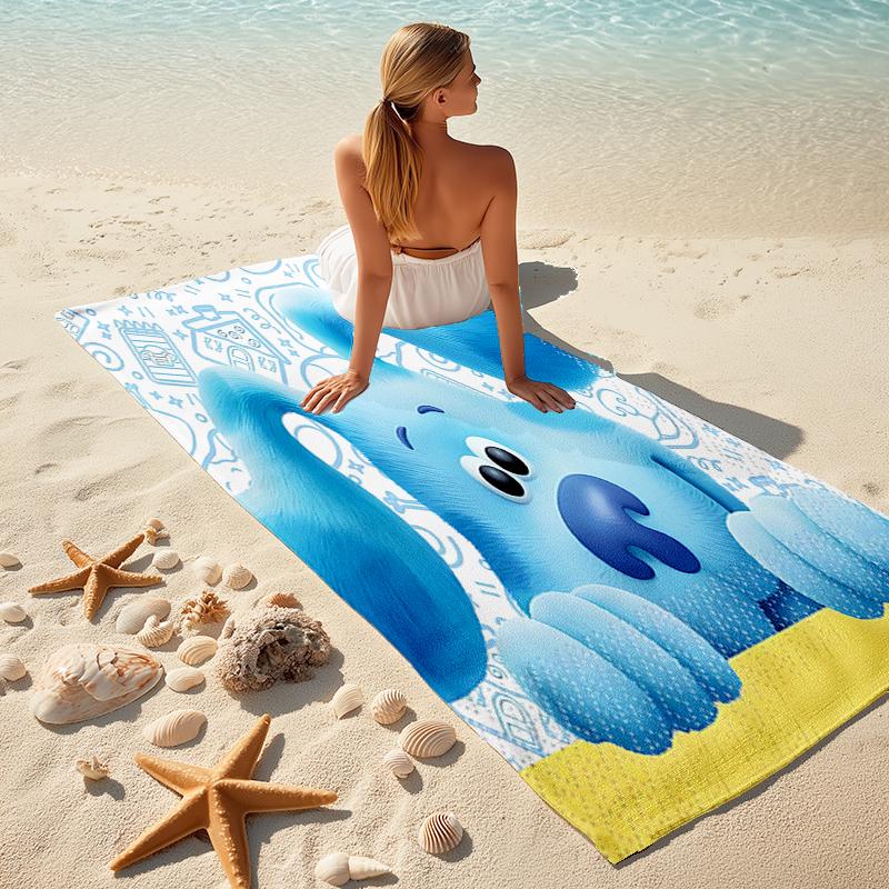 1pc Pistas da Blue Blue’s Clues1 Beach Towel, Comfortable and Thick, and Swimming/Bath/Picnic/Camping Towel, Suitable for Seaside Beaches