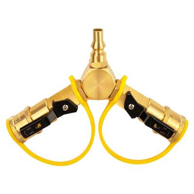 RV Quick Connect Splitter 2 Way Adapter With 1/4 Inch Quick Disconnect Quick Connect Hose 2 Way Adapter For RV Camping Stoves