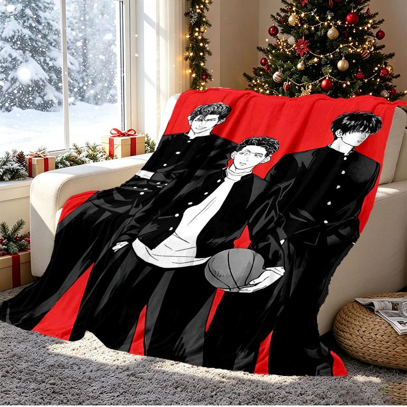SLAM DUNK Pattern Blanket for Home Decoration, Bed, Sofa, Car Travel, Camping, Suitable for All Seasons, Birthday Christmas Gift