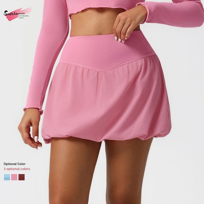 Export New Quick-Drying Sports Tennis Skirt Fashion Tape Bubble Skirt Yoga Breathable Pettiskirt Running Fitness Skirt