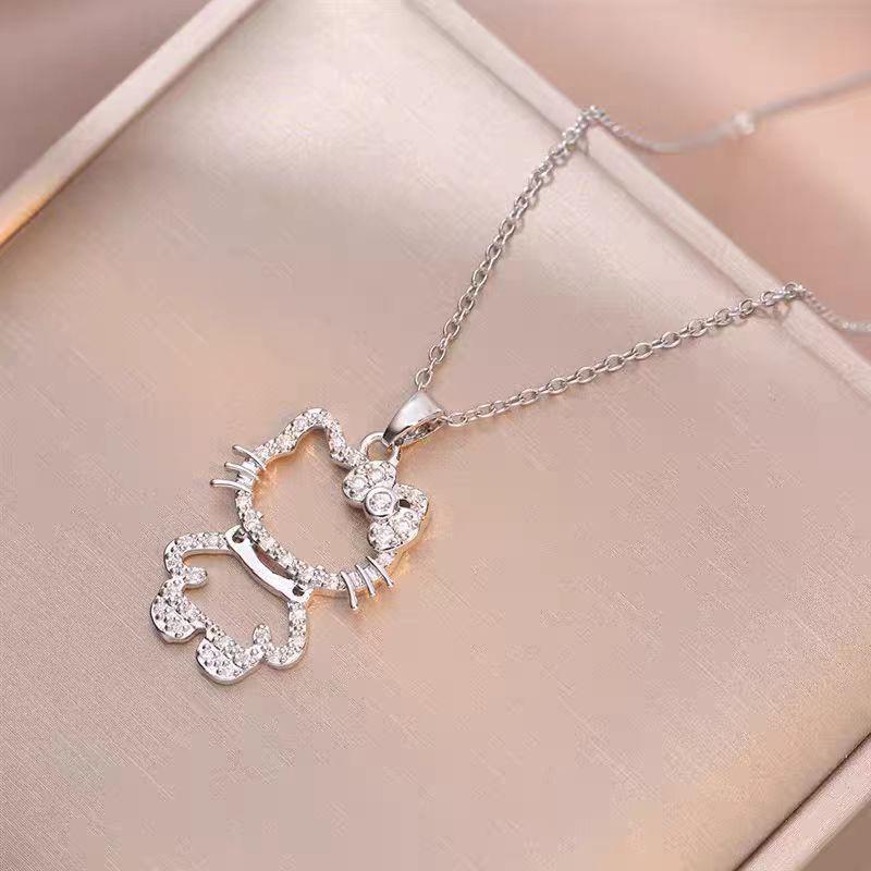 Versatile Zircon Cat Pendant Necklace - Fresh 2025 Style for Women