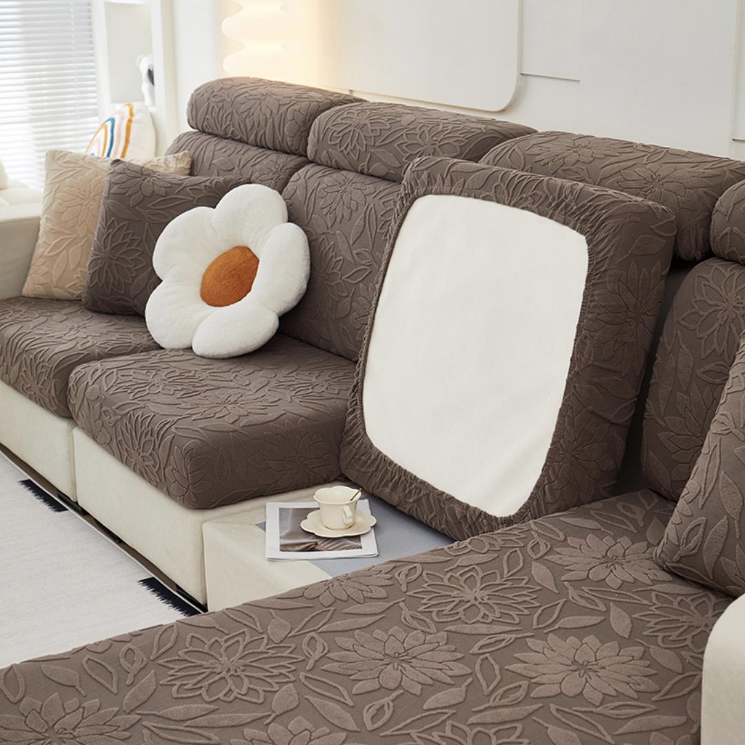 

Однотонный жаккардовый чехол на диван с камелиями, 1 шт., эластичный чехол на диван, защита мебели для спальни, офиса, гостиной, дома Pillow Case-45x45cm коричневый