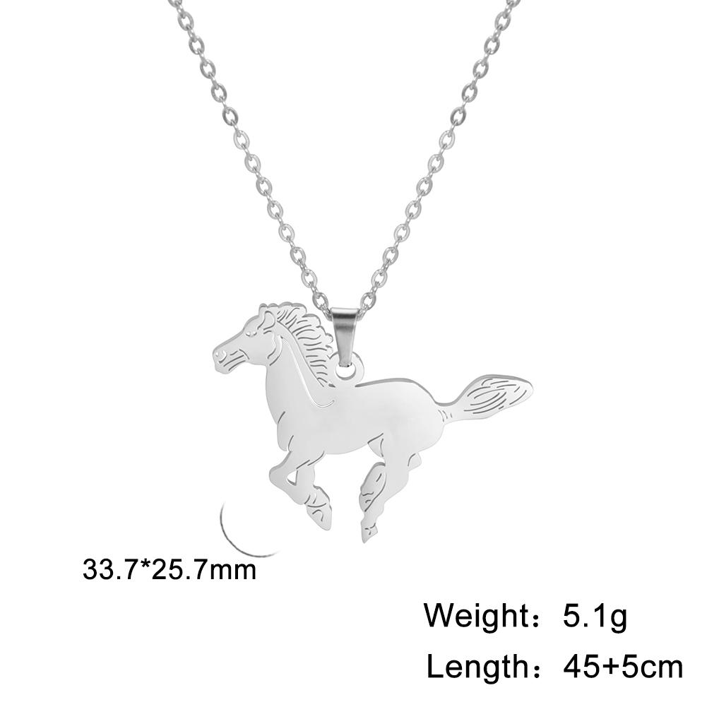 

Cazador Animal Horse Pendant Necklace for Women Stainless Steel Gold Color Neck Chain Birthday Jewelry Gift Wholesale 2026 New 45-50cm