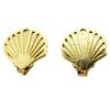 7bis [Q6098] - Ručně vyráběné náušnice 'Mušle' zlaté - 10x10 mm