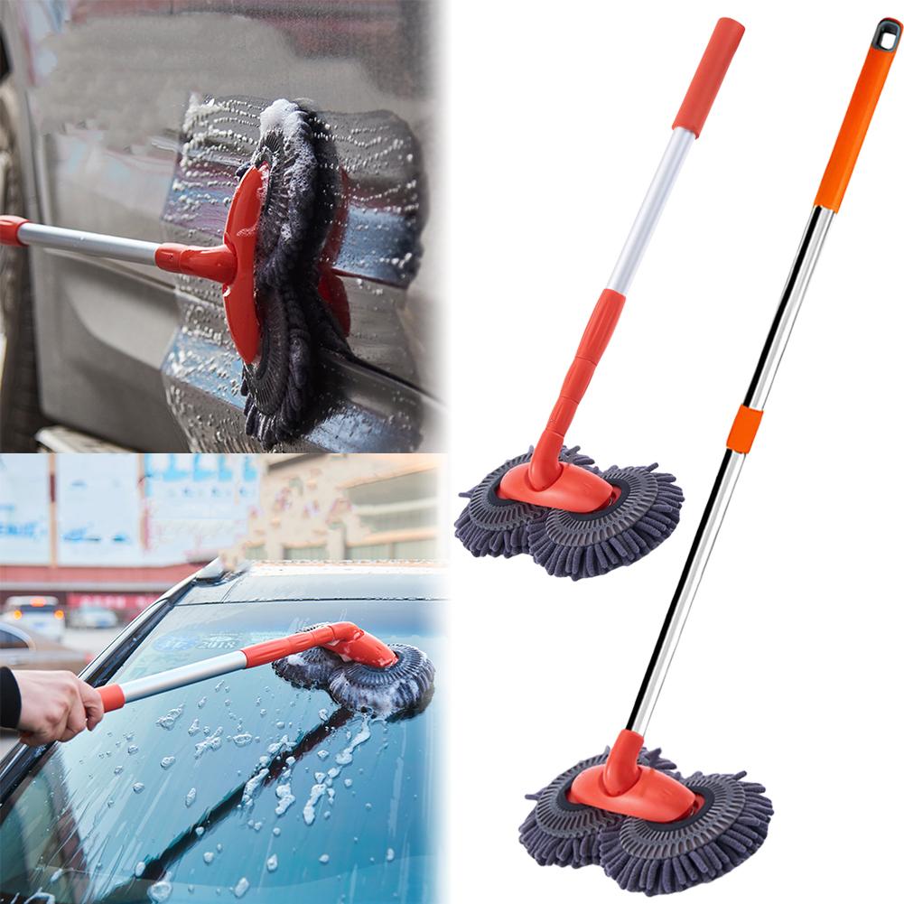 

Автомобильная швабра с двойной насадкой-щеткой, пенная щетка для мытья автомобиля, автомобильная швабра, аксессуары для ухода за автомобилем A Aluminum pole