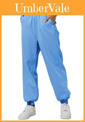 Women High Waist Loose Jogging Pants With Pockets For Casual Lounge Wear Spring