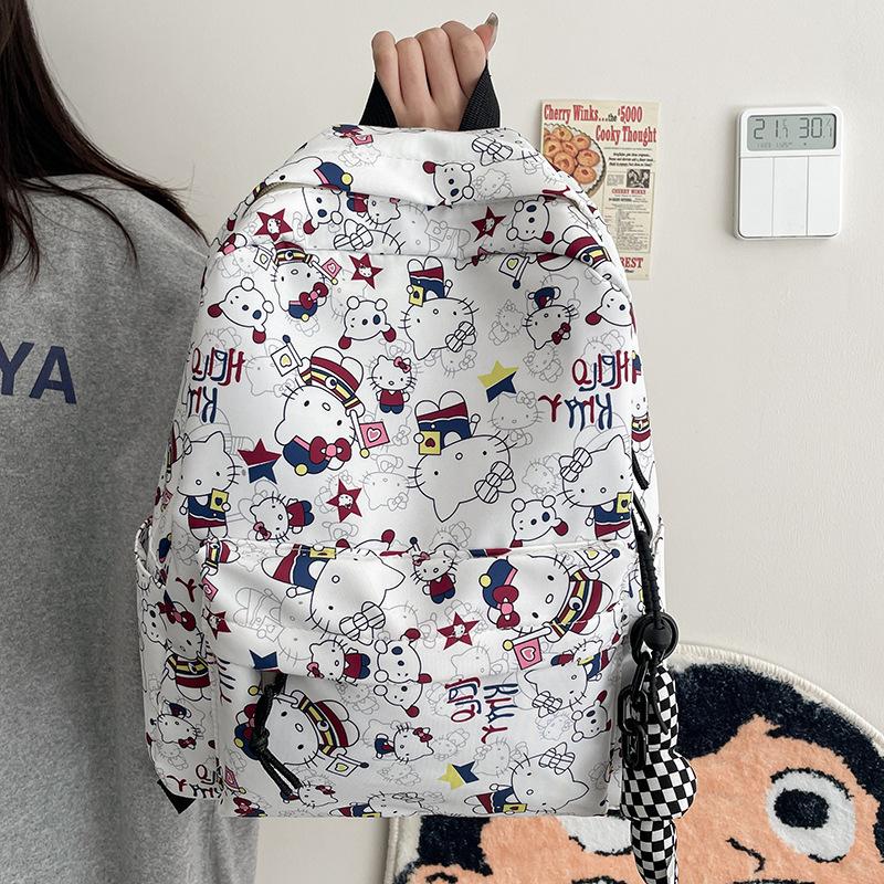 New Printed Graffiti Cute Backpack Large Capacity Casual Student Schoolbag Versatile Trendy Backpack