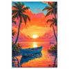 Cactus Sailboat Sunset 5D DIY Diamond Painting Kit Landscape Full Diamond Mosaic Cross Stitch Kit Room Decoration Gift