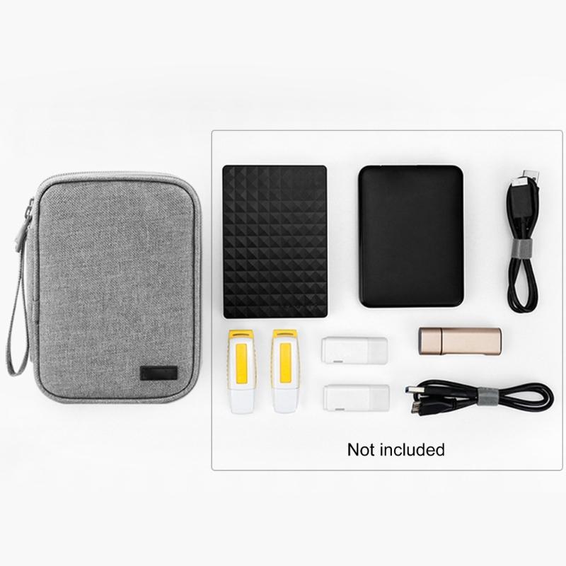 Convenient Hard Disk Storage Sleeve Hard Drive Holder Power Banks Organizer Bag Earphone Case for Business Professionals