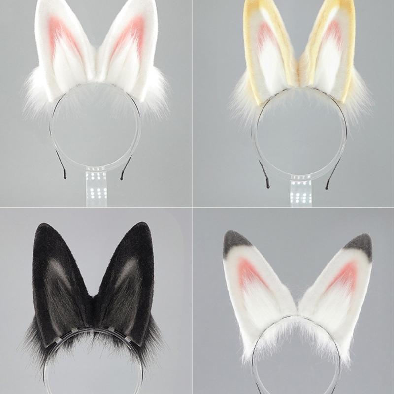 Faux Furs Tail Bunnies Ears Headband Halloween Cosplay Costume Bunnies Ears Hairband Bunnies Tail Bunnies Costumes