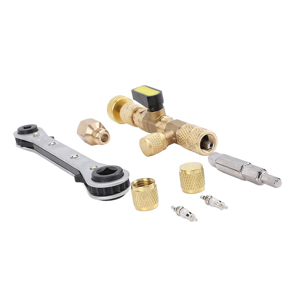 Valve Core Remover Tool with Dual Size SAE 1 4in and 5 16in Port Valve Core Remover Installer Tool for R22 R12 R407