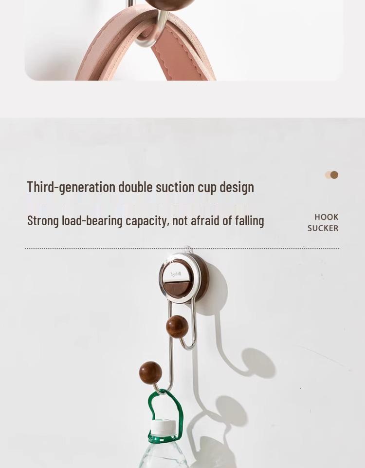 Strong Load-Bearing Suction Cup Wall Hook for No-Drill Bathroom & Door Hanging