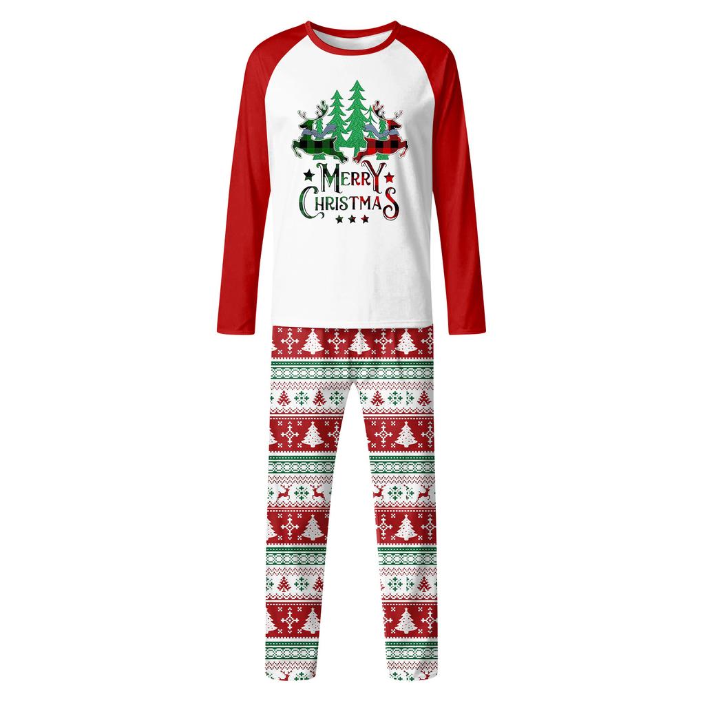 Family Matching Print Sets Pajamas Loungewear Outfits Family Matching Long Sleeve Tops+Pants Set