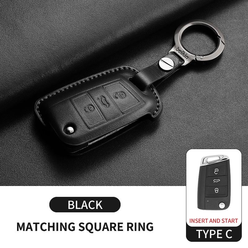 Leather Car Key Case Cover for Volkswagen VW Polo Golf7 MK7 Tiguan Passat Golf Jetta Lavida Car Remote Key Case Shell Accessorie