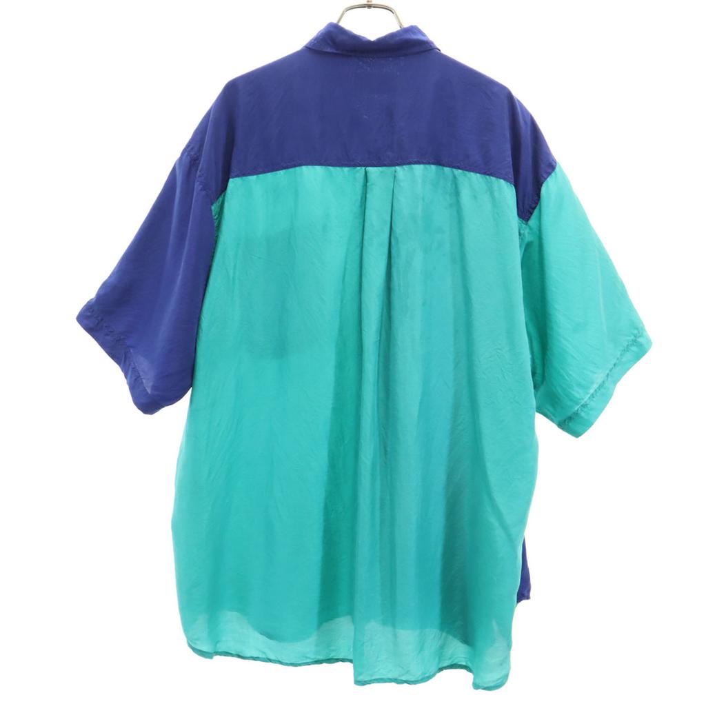 creative edge 90s Silk Old By color Short sleeve shirt XL Emerald green Men's Used