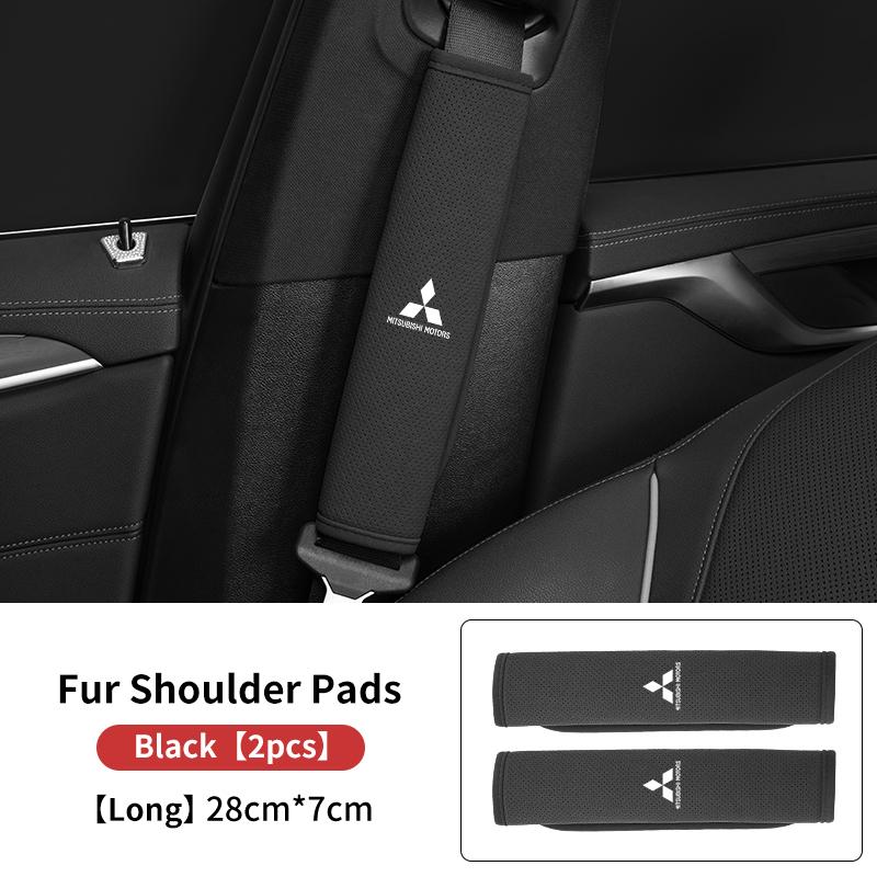 For Mitsubishi 1/2PCS Car Seat Belt Shoulder Cover Suede Shoulder Protector Pad Accessories Outlander Lancer Cross Colt Xpander