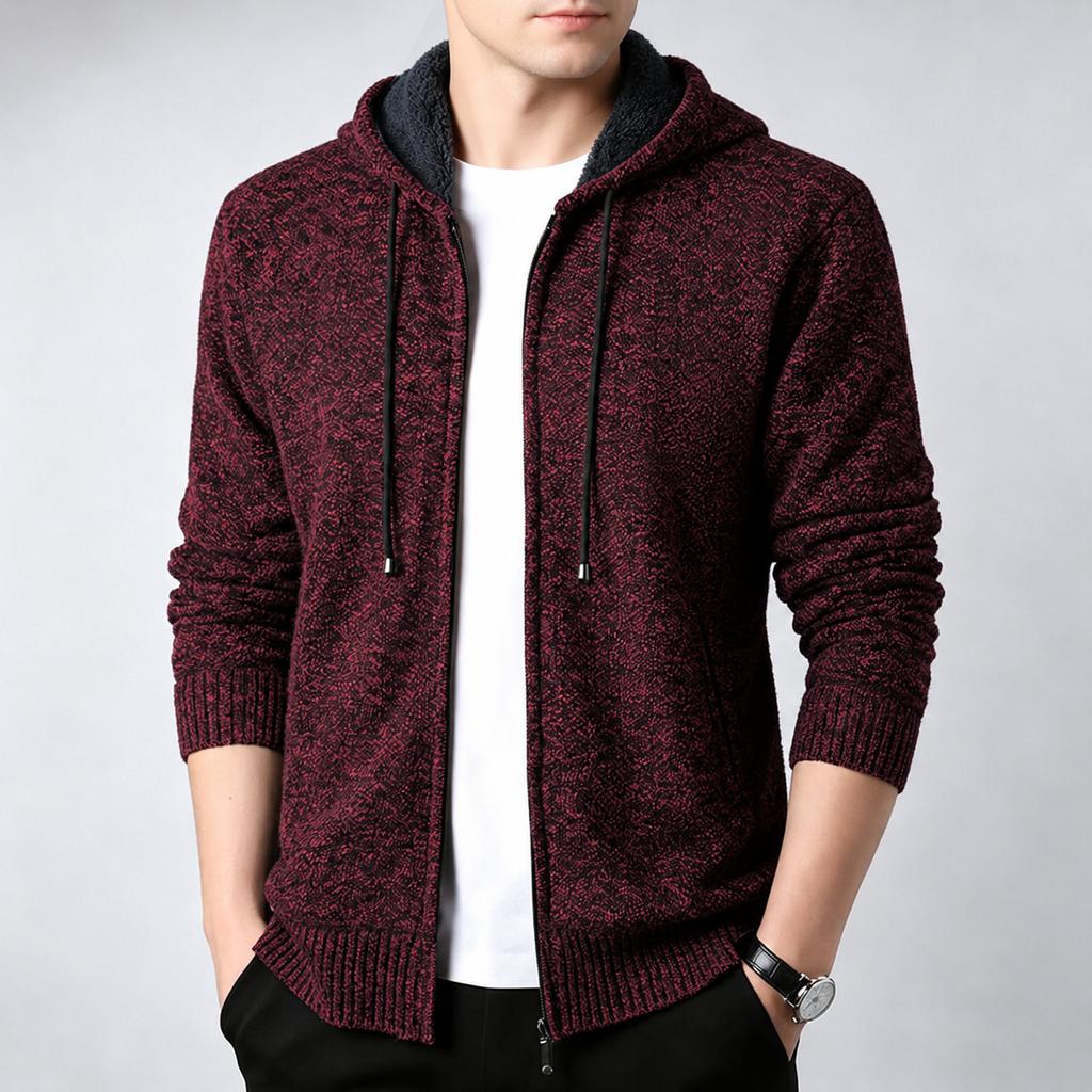 Men's Zip Up Hooded Jacket Long Sleeve Casual Outdoor Fashion Coat