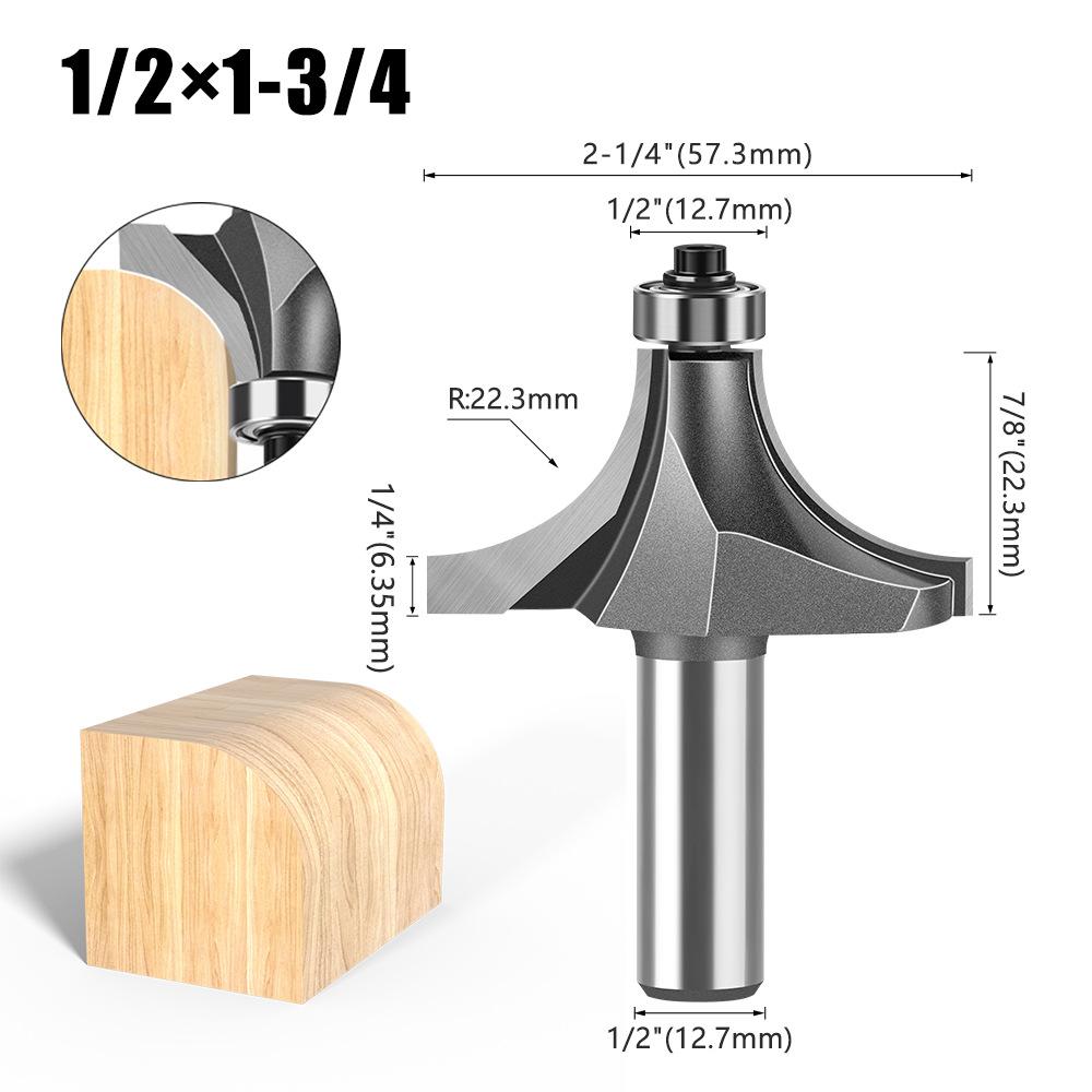 1/2 Handle Fillet Cutter Chamfering Milling Cutter, Commonly Used Fillet Cutter Preferably Tungsten Steel Alloy Fillet Cutter Trimming Machine Tool
