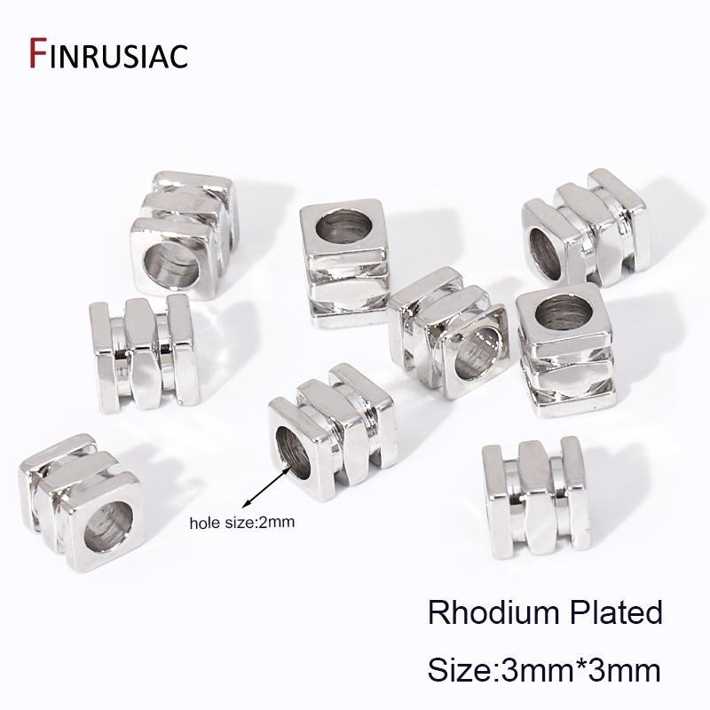 Wholesale 14K/18K Gold Plated Brass Cube Beads,3MM Spacer Separator Beads For DIY Bracelet Necklace Making Accessories
