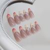Nagelpflaster Einfache French Line Abnehmbarer Nagel Dreidimensionale Orchidee Tragender Nagel Nagelpflaster Goldperle Diamant