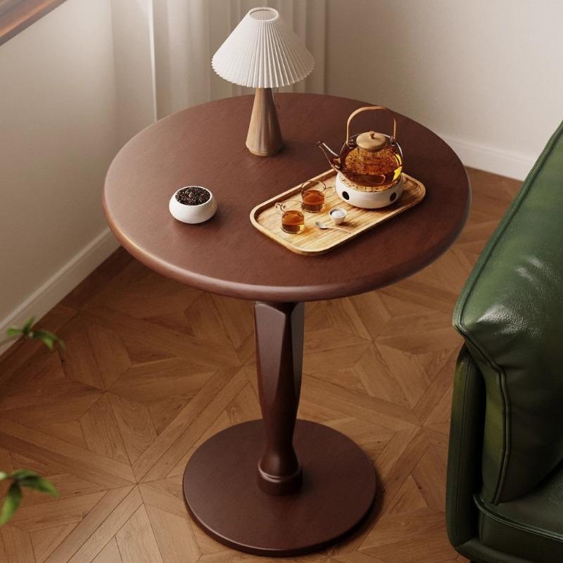 Round Coffee Table Wooden Sofas Side Tables Minimalist Modern Tea Table Luxury Living Room Center Tables Interior Furniture