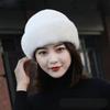 Mink Hat for Women Mink Fur Hat for Middle-aged and Elderly Mothers Winter Hat Outdoor Leisure Ear Protection and Warm Mink Hat