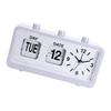 Classical Retro Mechanical Alarm Clock with Manual Flipped Calendar Date Day Time Display for Living Room or Office