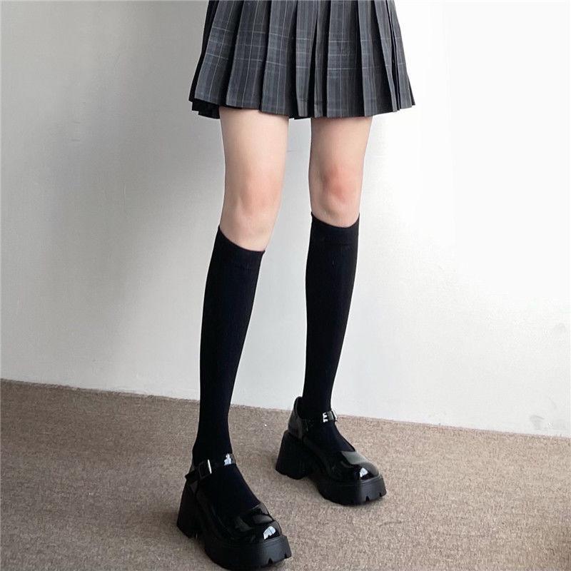 Women's Sheer Autumn Velvet Thigh-High Stockings: Over-the-Knee, Mid-Calf, Black Silk