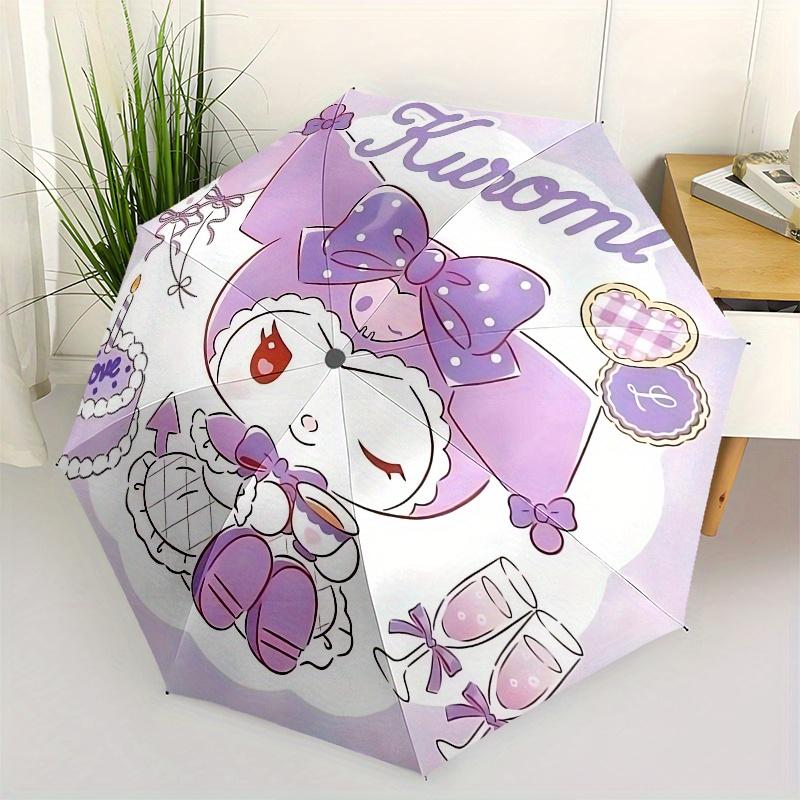

Kuromi, Cute Automatic Opening and Closing Parasol Compact Travel Umbrella with 8 Ribs for Women and Men Ideal Birthday/Christmas Gift, Outd