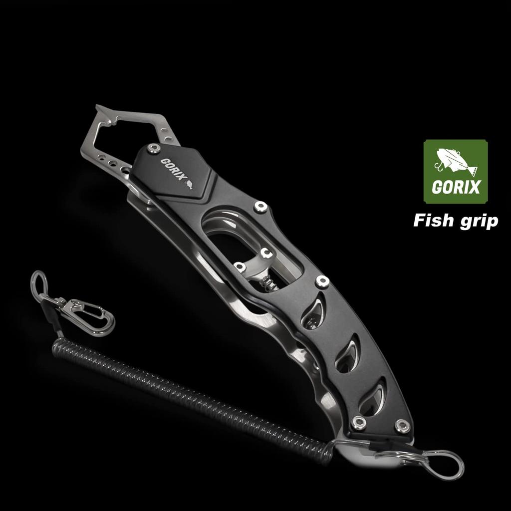 GORIX Kleště na ryby Kleště na ryby (GFT-056) Karabina s bezpečnostním lanem [Typ spouště Odolná proti rzi] Lehká Pevná Nůžky na ryby Rybaření Kompaktní Kleště na ryby