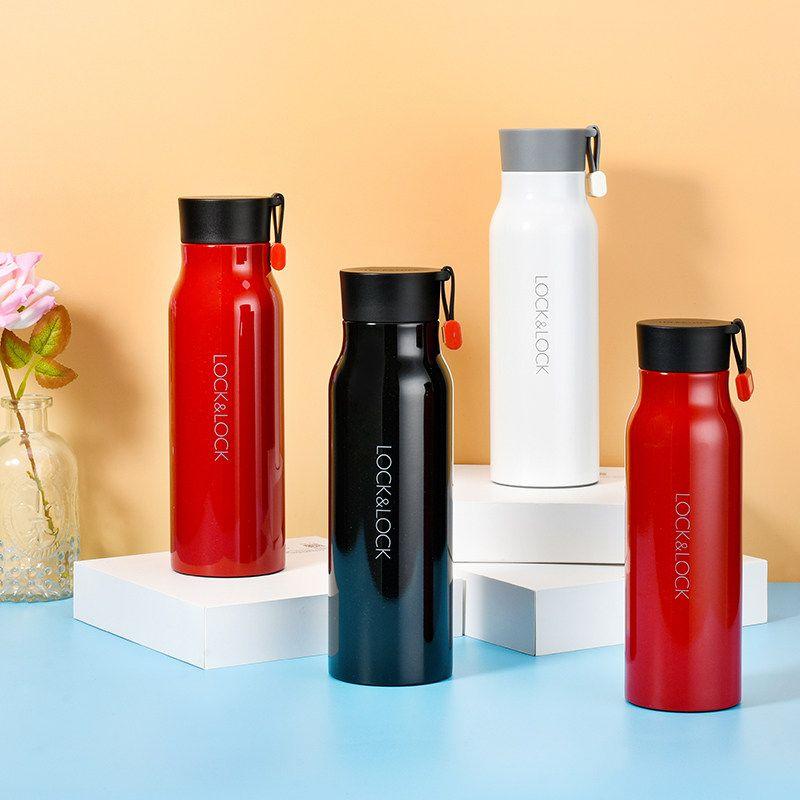 Lock Lock Large Capacity Vacuum Cup 500ml Stainless Steel Water Cup Simple and Portable Tea Cup Car Men Cup